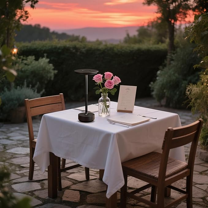 Rechargeable Cordless Table Lamps,Portable 5000mAh Table Light Touch 3 Color Stepless Dimming Battery Powered LED Metal Table Lamp for Restaurant/Home/Outdoor/Camping.(Black)