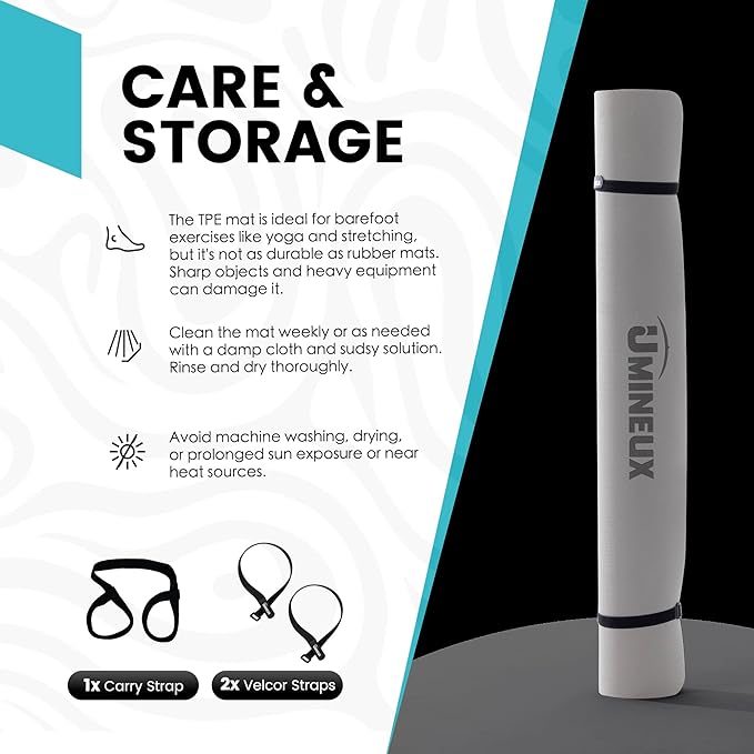 UMINEUX Large Yoga Mat for Men and Women 1/4 & 2/5 Inch Extra Thick TPE Fitness Mat for Home Gym Workout, Non-Slip, Eco Friendly Exercise Mat for Yoga, Pilates, Stretching, Meditation