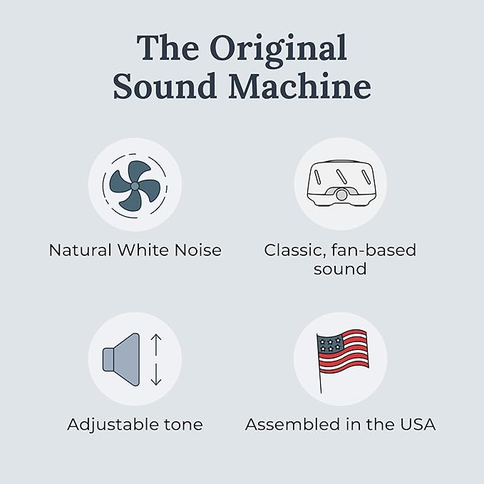 Yogasleep Dohm UNO White Noise Sound Machine (White) with Real Fan Inside for Non-Looping White Noise, for Travel, Office Privacy, Meditation, Sleep Aid for Adults & Baby, Registry Gift