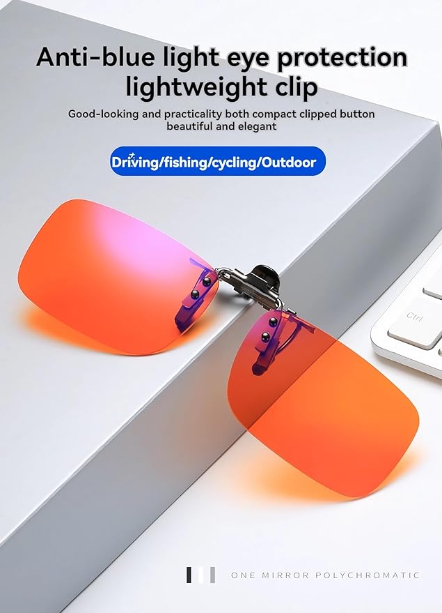 Clip on Flip up Polarized Lens For Prescription Glasses UV Protection Sunglasses (Clear lenses not Polarized)