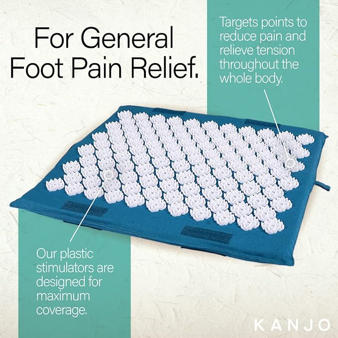 Kanjo Memory Foam Acupressure Foot Mat | Pressure Point & Acupressure Mat for Feet | Helps Relieve Plantar Fasciitis, Heel Pain & Arch Pain | for Use at Standing Desk