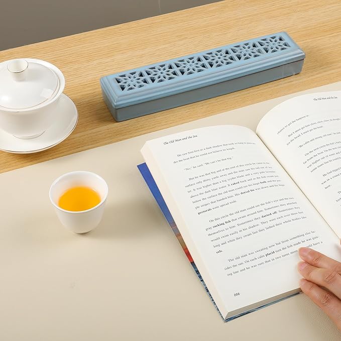 Incense Holder for Sticks，Ceramic Insence-Stick Holder Ash Catcher，Incense Holder Timkburner for Meditation Yoga Spa Room Decor