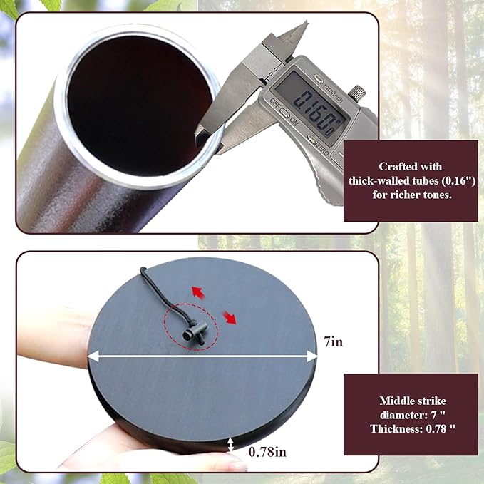 ASTARIN Extra Large Wind Chimes Outside, 2.4in Tubes Metal Handcrafted WindChimes with Deep Tone, Harmonic Deep Sound Outdoor Chimes,Outdoor Bass Bell Chime for Patio,Garden Yard Decoration,78" Bronze