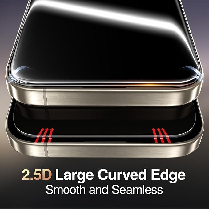 SMARTDEVIL 2 Pack for iPhone 15 Pro Max Privacy Screen Protector, Military Grade Shatterproof, 9H Hardness, Anti-Spy Tempered Glass, Fast & Easy Instlltion, Case Friendly