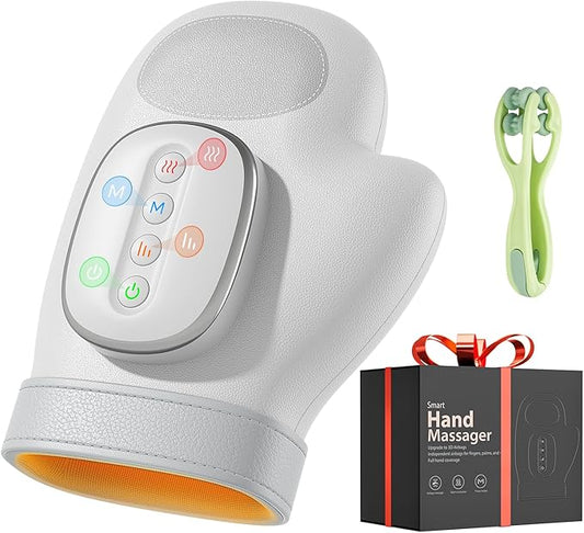 WUX Hand Massager with Heat Compression Relief, 3 Massage 4 Temperatures 5 Compression Models Therapy, Helps Soothe Hand Fatigue, Carpal Tunnel and Arthritis Discomfort, Ideal Gift for Women, Men