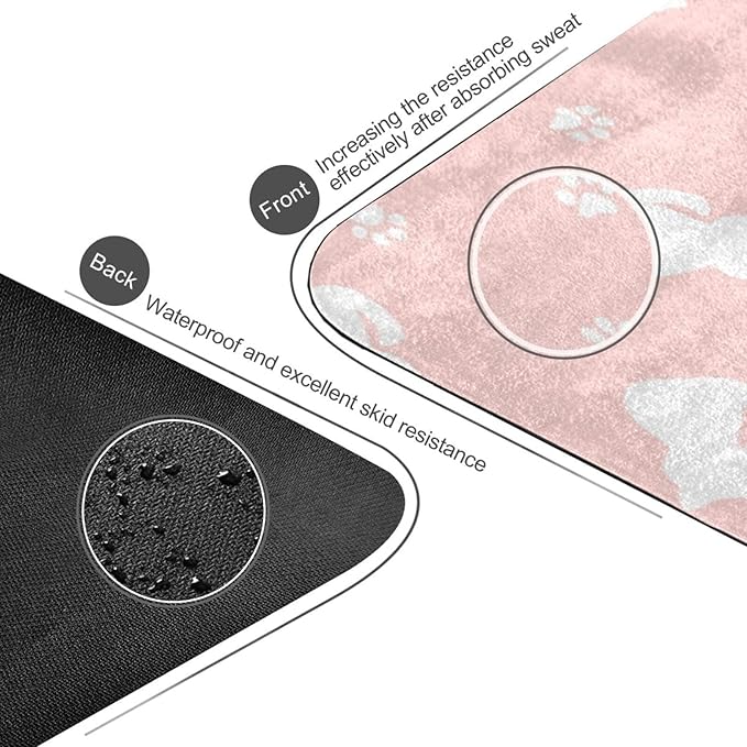 Cute Chubby Frog Yoga Mat, 71 x 26 Inch Non-slip Yoga Mats Folding Travel Exercise Mat Indoor Outdoor Gym Pilates with Storage Bag for Women Men