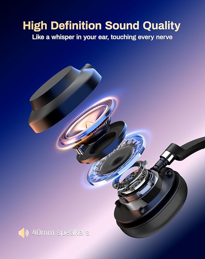 USB Headset with Microphone for PC & Laptop - Noise Reduction On-Ear Wired Headphones with in-Line Volume Control, Call Answer Button for MS Teams, IP Phones, Work, Zoom, Skype