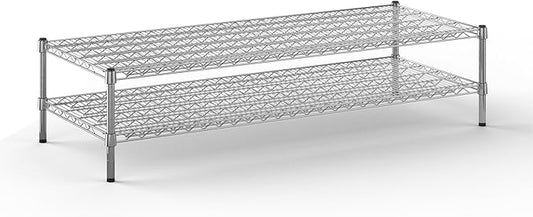 24" Deep x 60" Wide x 14" Height Wire Shelving Kit | 2-Tier | NSF Commercial Storage Rack Unit