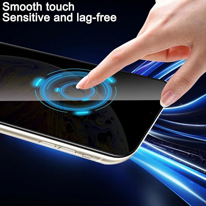 Privacy Screen Protector for iPhone XS Max 6.5 inch[2 Pack] [Easy Installation],Tempered Glass Anti Spy 9H Hardness Black Film,Case Friendly