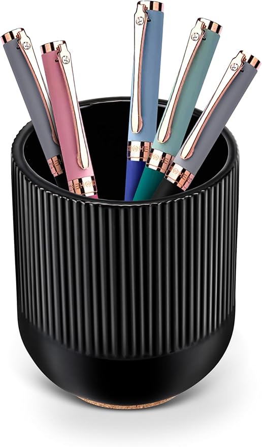 Pen Holder for Desk Aesthetic Ceramic Pencil Holder Cute Desk Accessories for Desk Organizer Modern Pen Cup for Your Office Decor