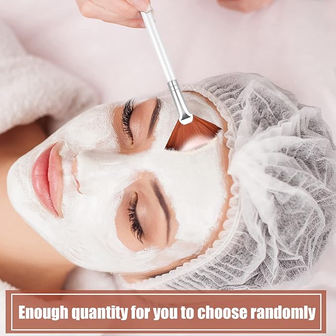 Patelai 14 Pieces Fan Brushes Applicator, Mask Brushes for Facial Makeup Tools for Face Cosmetic(Brown)