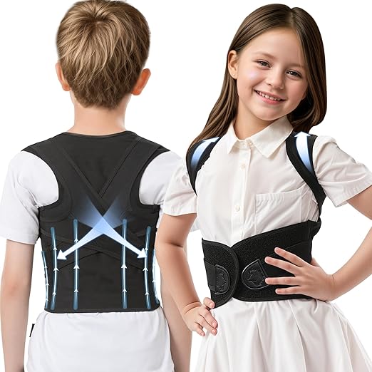 babaka Back Brace Posture Corrector for Kids, Adjustable Full Back Support, for Upper and Lower Back Pain Relief, Scoliosis, Dowagers Hump, Hunchback, Thoracic, Spine Corrector (X-Large, Waist: 26''-31'')