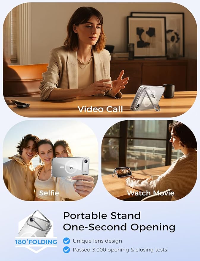 MAGIC JOHN for iPhone 2025 Air Phone Accessory Bundle [iPhone Privacy Screen Protector] [Lens-Stand Case] [45W PD Fast Charger] 3-Piece Set, Compatible with iPhone 2025 Air White