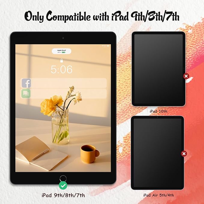 KCT 2 Pack Paperfeel Screen Protector Compatible with iPad 9th/8th/7th (10.2-Inch, 2021-2019), Matte PET Film, Anti Glare, Compatible with Apple Pencil