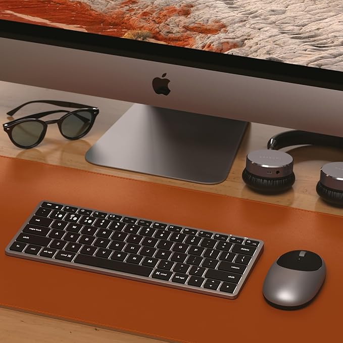 Satechi Slim X1 Bluetooth Backlit Keyboard for Mac, Illuminated Keys & Multi-Device Sync, for MacBook Air/Pro M4, iPad Air/Pro M4/M3, iPad mini, Mac mini, iMac - Space Gray