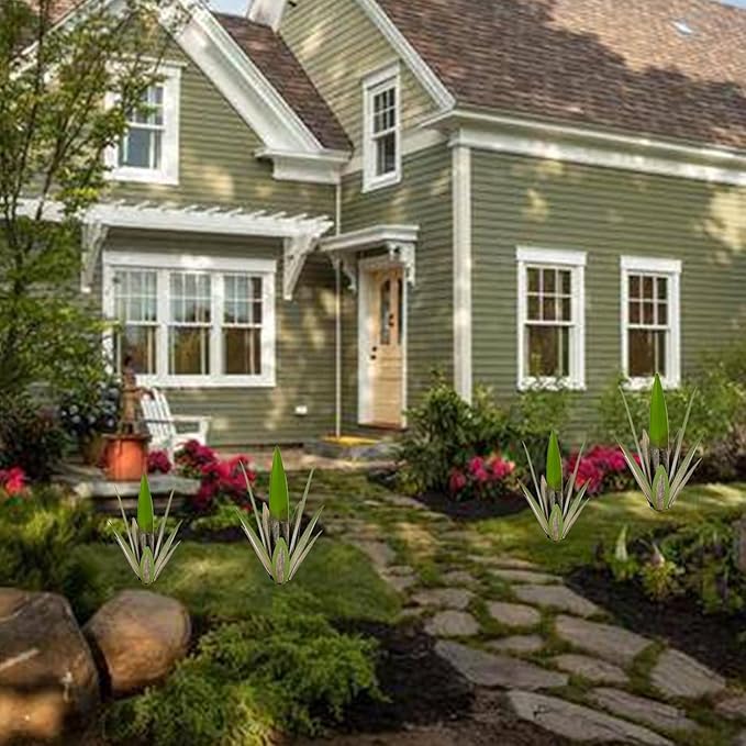 Metal Agave Plants, 2 Pack Big Tequila Rustic Sculpture, Rustic Metal Agave Plants Lawn Home Ornaments, for Yard Stakes, Garden Figurines, Outdoor Patio (2 PCS Green)