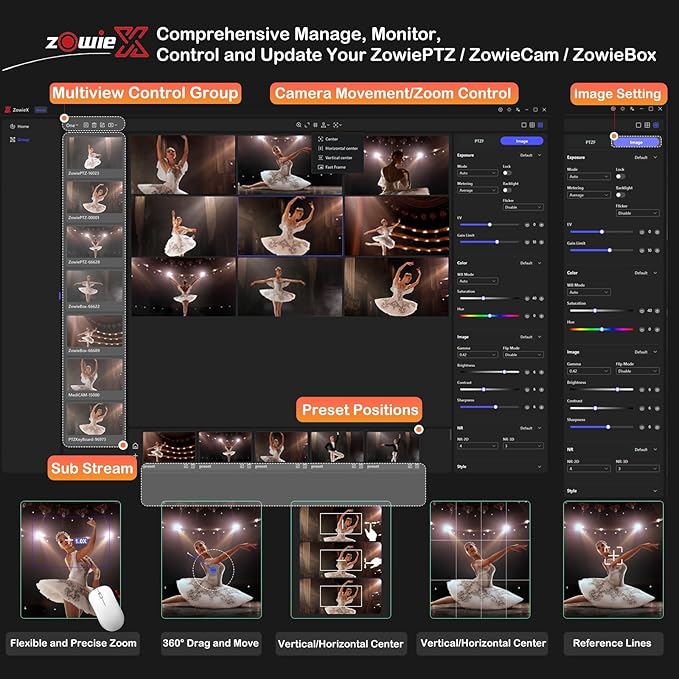 Zowietek 4K Native NDI|HX3(Certified) PTZ Camera PoE, 12X Optical Zoom, TOF Focus, Simultaneous HDMI & SDI outputs, RTSP/RTMP(s)/SRT, Standalone IP Live Streaming to Youtube for Meeting, Church, Event