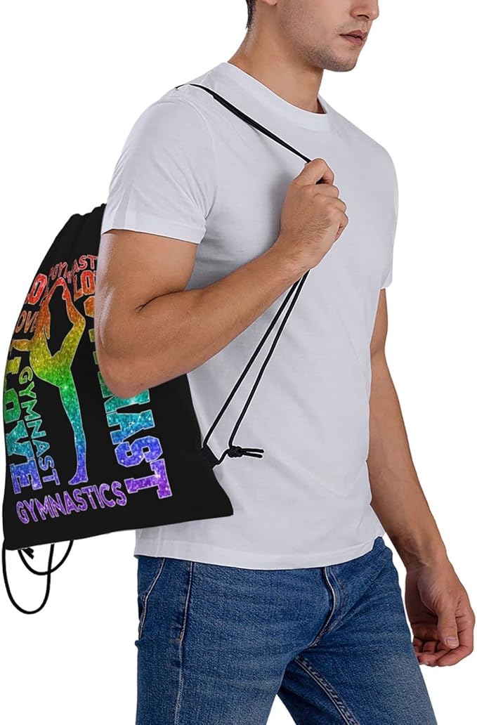 Gymnastics Drawstring Backpack Gym String Bag Drawstring Sackpack Sport For Womens Mens