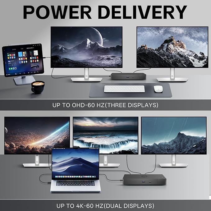 Dell WD19S 180W Docking Station, Performance Dock WD19S - 3 Year Warranty, with 180W Power Adapter + 130W Power Delivery + HDMI Cable + DisplayPort Cable + USB-C Cable, New
