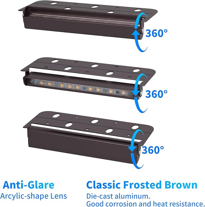 8-Packs 3W 7inch LED Hardscape Paver Lighting,12V AC/DC Low Voltage Retaining Wall Lights,LED Landscape Lighting,5000K Daylight White Outdoor Step Light,50,000 Hours Lifespan