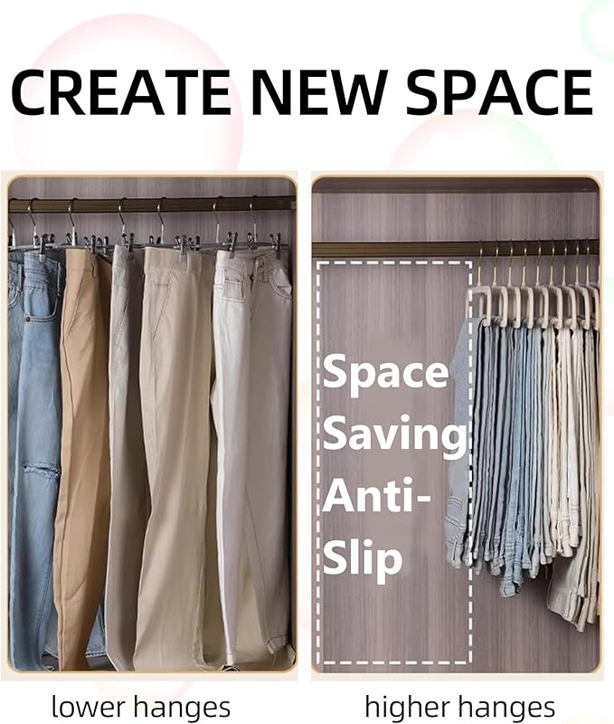 HGYZE Velvet Pants Hangers 20 Pack, 360° Swivel Gold Hook, Non Slip Felt Hanger for Spaghetti Strap Dresses Slack Jean, Short Neck Pant Bar for Closet, Cute Flocked Trouser for Adult Teen