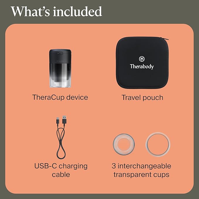 Therabody TheraCup - Portable Cupping Massage Therapy for Localized Muscle Tension Relief & Blood Circulation in Back, Shoulders, Legs and Body - Smart Cupping Therapy with ThermaVibration Technology