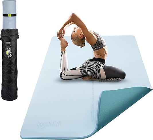 Large Yoga Mat (6'x4') – 1/4" & 1/2" Thick Exercise Mats for Home Workout, Extra Wide Workout Mats for Home Gym, Yoga, Pilates, Stretching, Floor & More