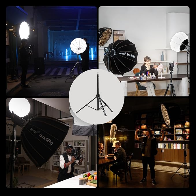 SMALLRIG RA-S200 Light Stand for Photography, 78.7" / 6.6ft / 200cm, Black, Aluminum Alloy, Supports up to 4kg, Compatible with Reflectors, Softboxes, Studio Lights, Umbrellas, Ring Light