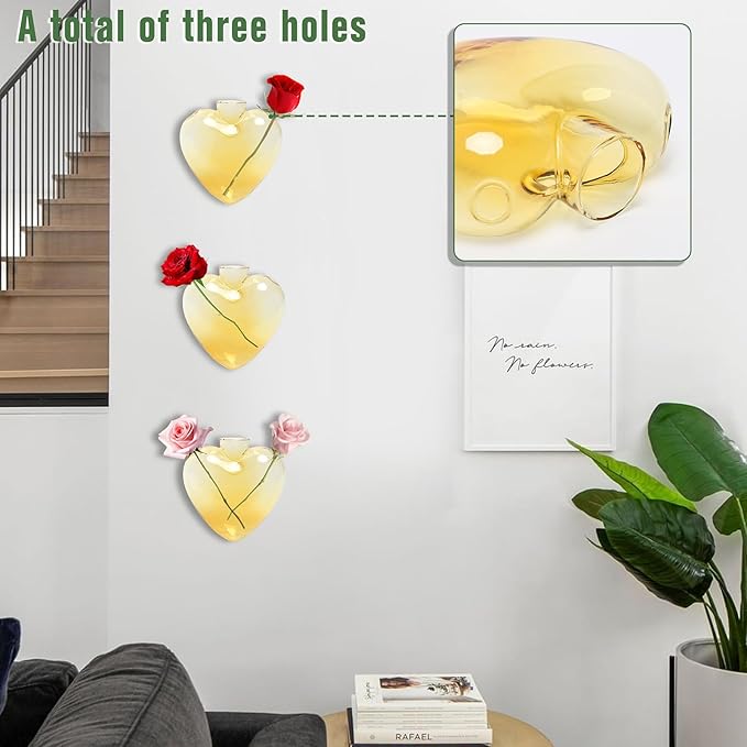 Wall Hanging Planter Propagation Station for Indoor Plants Glass Vase Air Plant Holder for Bathroom Living Room