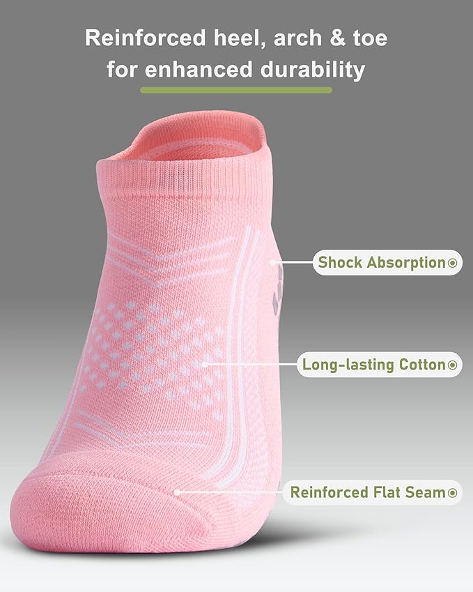 Pilates Grip Socks - Cushioned Slipper Non-Slip Grippy for Women Men Yoga - Barre Workout Hospital Sticky Socks
