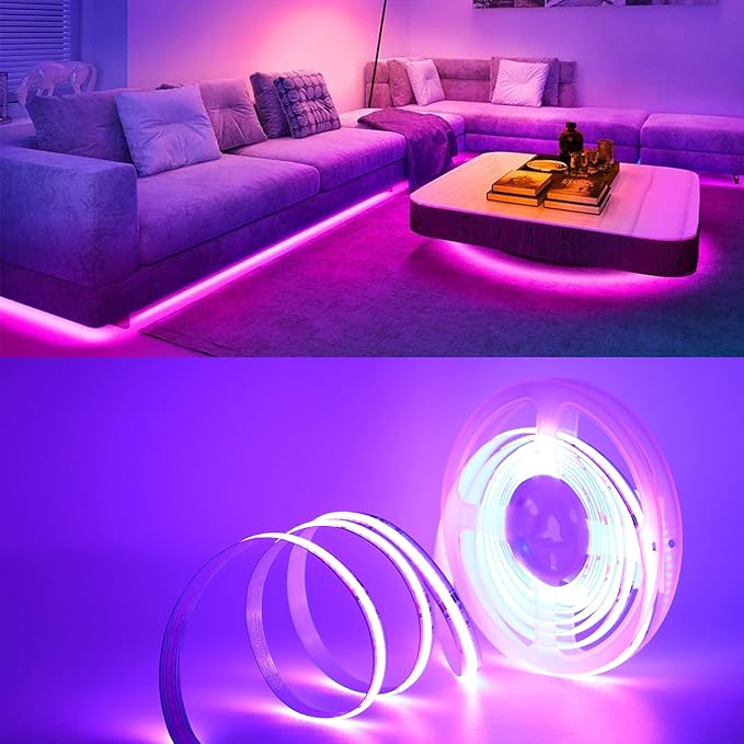 PAUTIX RGB COB LED Strip Light 24ft/7.5m,UL Listed 24V Color Changing Light Strips with 6300LEDs Multicolor Flexible Tape Lights for TV,Room,Bedroom,Party DIY Decoration(Power Supply Not Included)