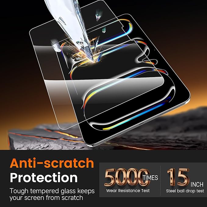PandaShield 2 Pack Screen Protector for iPad Pro M5/M4 [13 inch] .(2025/2024),9H+ Tempered Glass film with Easy-Install box,Apple Pencil Compatible,Bubble Free,HD Clarity,Scratch Resistant