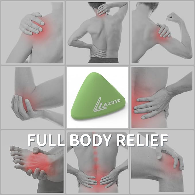 LEZER Trigger Massage Point, Manual Massage Ball, Muscle Knots Relief Tool, Myofascial Release, Physical Therapy, Deep Tissue Back Massage, Plantar Fasciitis, 2.9 in x 2.1 in (Green)