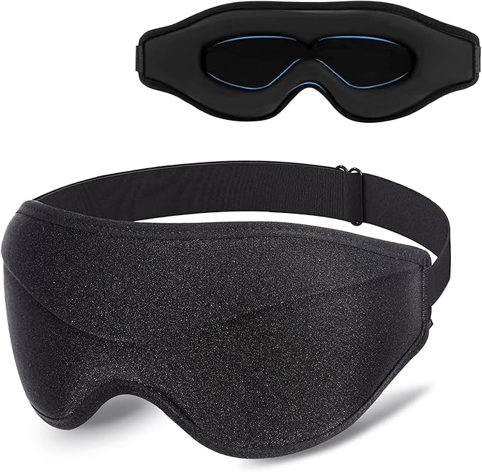 Eye Mask for Sleeping Blackout - AUPHIL 3D Contoured Eye Cover Blindfold Sleeping Mask, Zero Pressure Eye Cup Sleep Mask for Women Men Side Sleeper 100% Light Blocking, Eye Mask for Travel Flight Nap