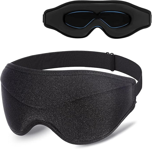 Eye Mask for Sleeping Blackout - AUPHIL 3D Contoured Eye Cover Blindfold Sleeping Mask, Zero Pressure Eye Cup Sleep Mask for Women Men Side Sleeper 100% Light Blocking, Eye Mask for Travel Flight Nap