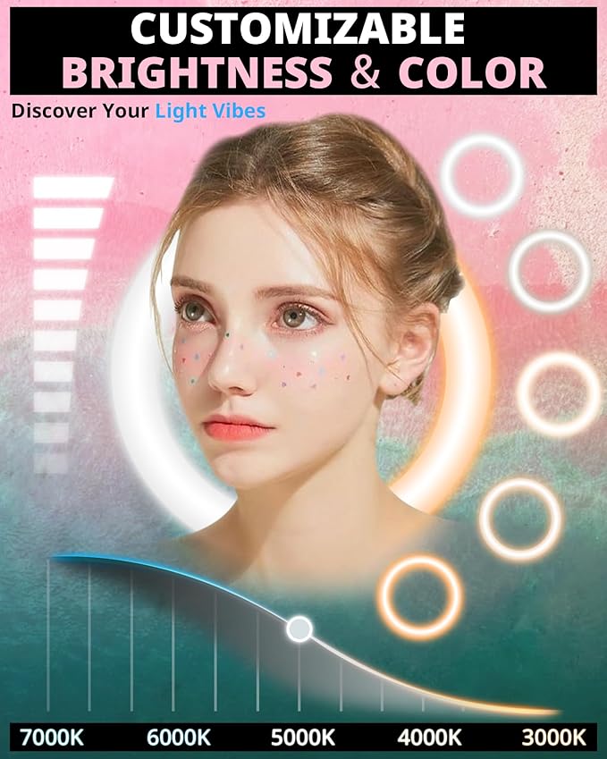 UBeesize Upgraded 12'' Ring Light with 62'' Tripod Stand and Magnetic Phone Holder,LED Selfie RingLight for iPhone with Remote,Circle Light for Tiktok/YouTube/Photography/Makeup/Live Stream Pink