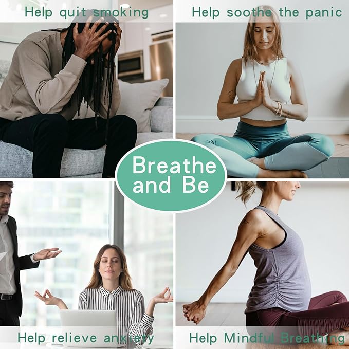 Anxiety Relief Pendant Mindfulness Breathing Necklace - Essential Oil Diffuser & Personal Inhaler Aromatherapy Necklaces for Women & Men (Rainbow)