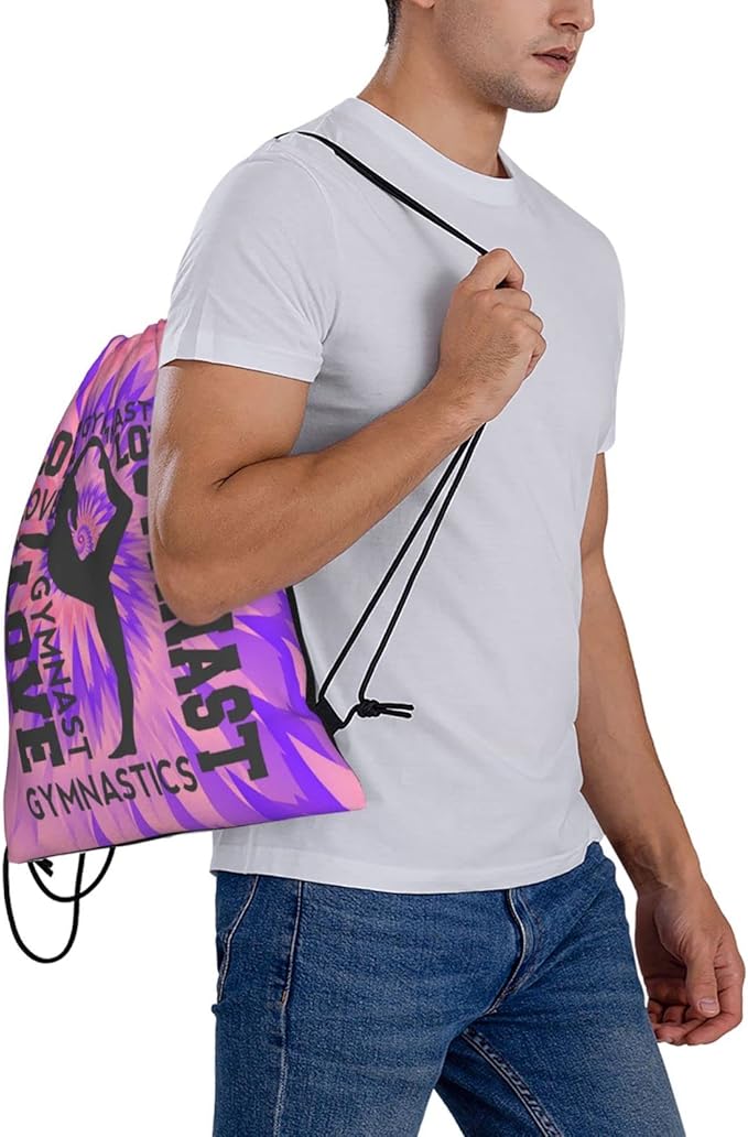Gymnastics Drawstring Backpack Gym String Bag Drawstring Sackpack Sport For Womens Mens