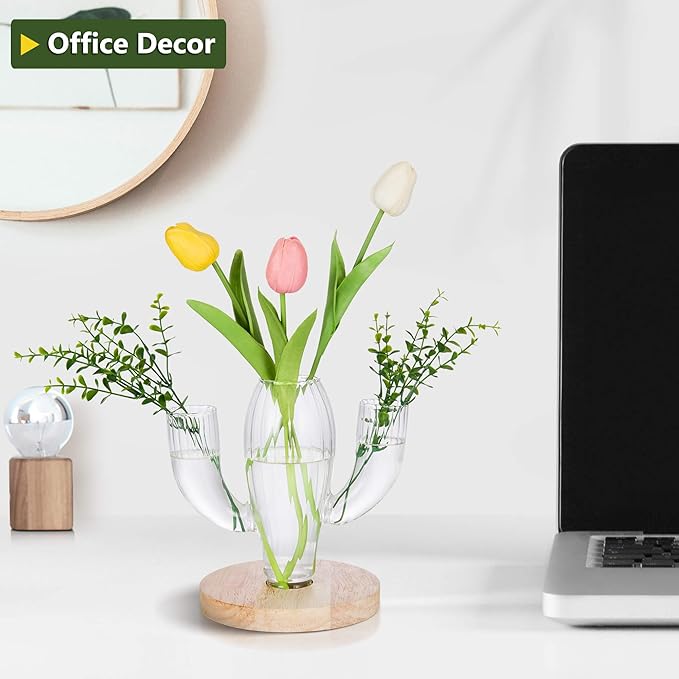 Plant Propagation Stations, Unique Cactus-Shaped Plant Propagating Vase, 3 Independent Areas for Various Plants, Gardening & Housewarming Gifts for Plant Lovers, Home or Office Decor