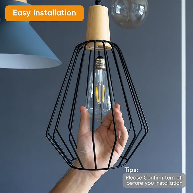 Jensense Edison LED Light Bulbs 8Watt Dimmable Light Bulbs 5000K Daylight White, E26 LED Bulb 60watt Equivalent,Vintage Bulbs 800lm CRI 90 Clear Glass 1 Packs