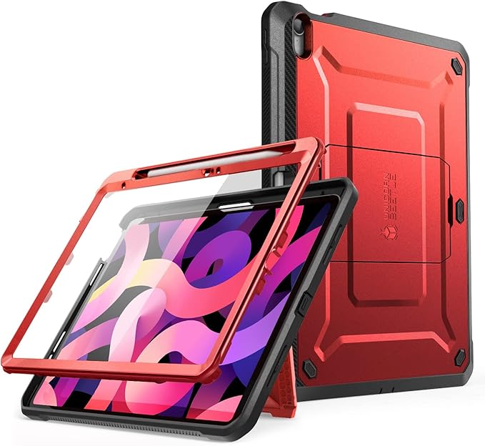 SUPCASE for iPad 11th Gen A16 Chip 11 Inch 2025 Case with Screen Protector (Unicorn Beetle Pro), [Built-in Stand & Pencil Holder] Heavy Duty Protective Cover for iPad 10th Gen 10.9 Inch 2022, Ruddy
