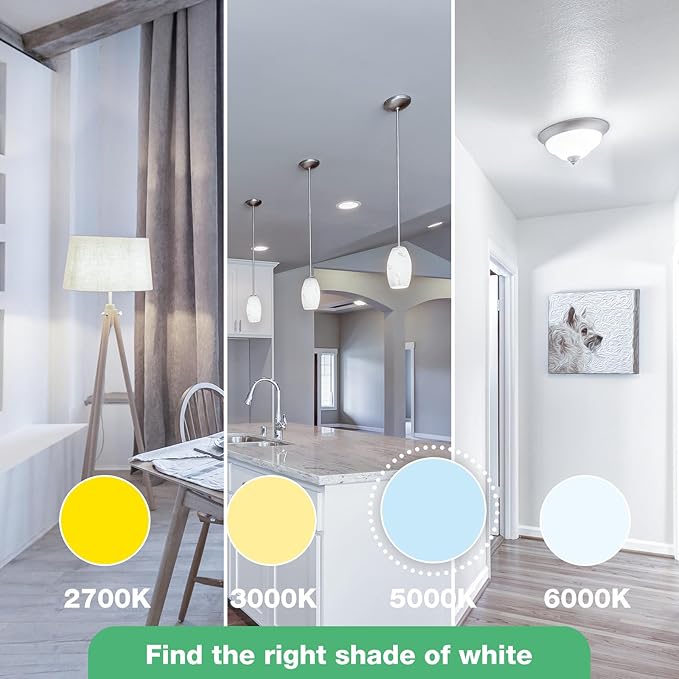 A19 LED Light Bulbs, 100 Watt Equivalent LED Bulbs, Daylight 5000K, 1500 Lumens, E26 Standard Base, Non-Dimmable, 13W Bright White LED Bulbs for Bedroom Living Room Home Office, 3 Pack