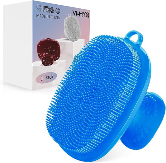 VWMYQ Silicone Face Scrubber for Men Facial Cleansing Brush Silicone Face Wash Brush Manual Waterproof Cleansing Skin Care Face Brushes for Cleansing and Exfoliating (Blue)