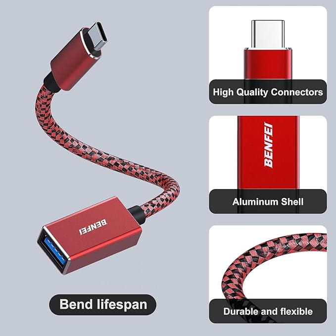 BENFEI USB C to USB 3.0 Adapter, 2 Pack USB C to A Male to Female Adapter Compatible with MacBook 2022 2021 2020, Samsung Galaxy Note 20, Galaxy S20 S21, Google Pixel, Nexus, and More