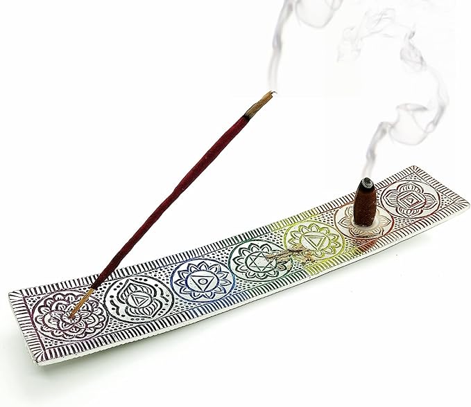 Chakra Incense Holder for Sticks - Handmade Dual Inscents- Holders | Perfect as Spiritual or Meditation Insense Holder (10 inch)