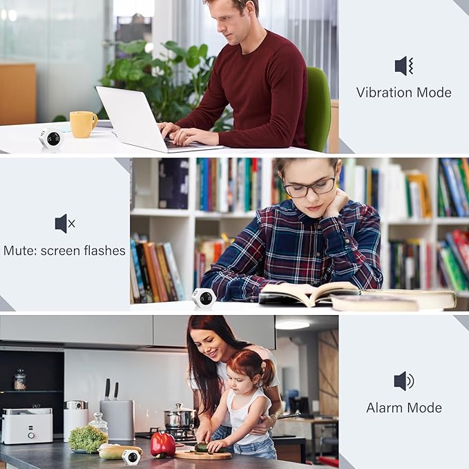 Rotating Pomodoro Timer 5, 25, 10 30,60 Mins Preset Stopwatch, Desk Flip ProductivityTimer, ADHD Tool Hexagon, Vibration/Mute/Alarm, for Work, Study, Back to School, Kitchen, White