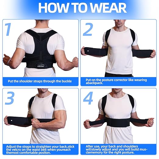 IYDoaMea Posture Corrector for Women and Men ( Order A Size Up ) Upgraded Back Brace Support, Adjustable Shoulder Straightener for Improving Back Posture, Relief for Upper and Lower Back, Lumbar, Neck, Shoulder Pain (2XL(43.3~49.2))