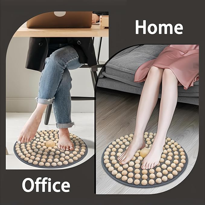Foot Massage Mat,Wood Foot Acupressure Mat,Foldable Storage,Reflexology & Relaxation Tool for Tired Feet,Relaxation Gifts for Parents or Friends(31.5x31.5in)