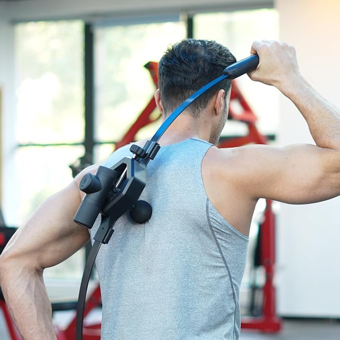 Massage Buddy Back Relief Bundle - Bonus Massage Gun Included for Hard -to-Reach Muscle Pain, Shoulders, Lower Back and Neck Massager