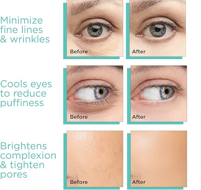 Ice Globes for Face, Freezer Safe and Highly Effective Facial Globes for Daily Beauty Routines, Face Roller to Reduce Puffiness, Enhance Circulation and Complexion (Blue, No Glitter)